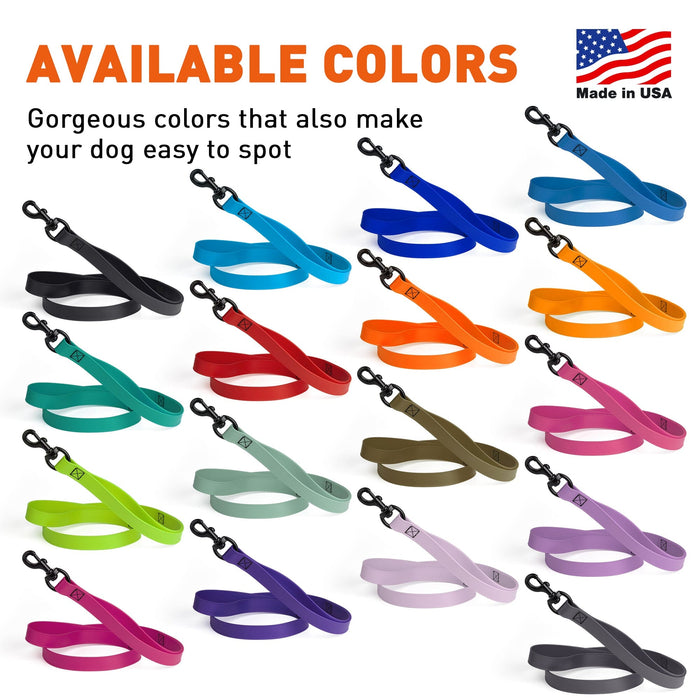 Biothane multi-handle leashes for dogs  with black snap hook, 17 colors available