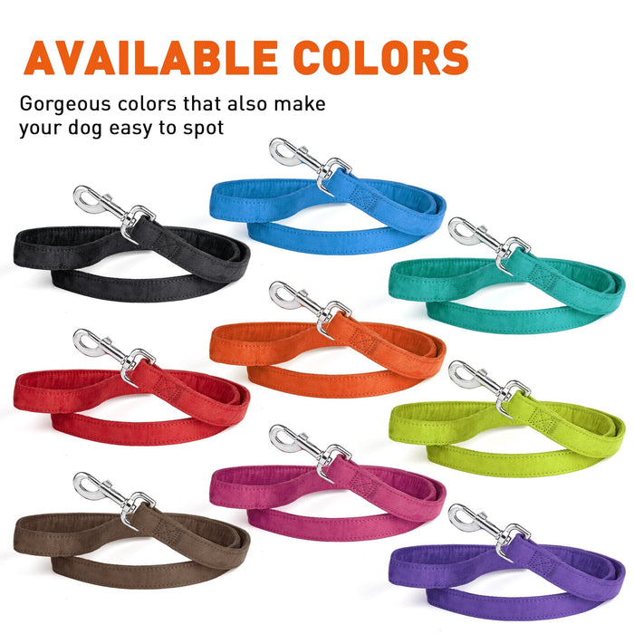 Fabric leashes for dogs with metal snap hook, 9 colors available