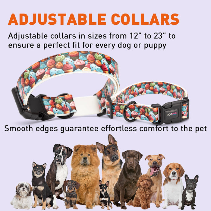 Dogline 1" Biothane Full Color Design Printed Dog Collar with Quick Release Buckle
