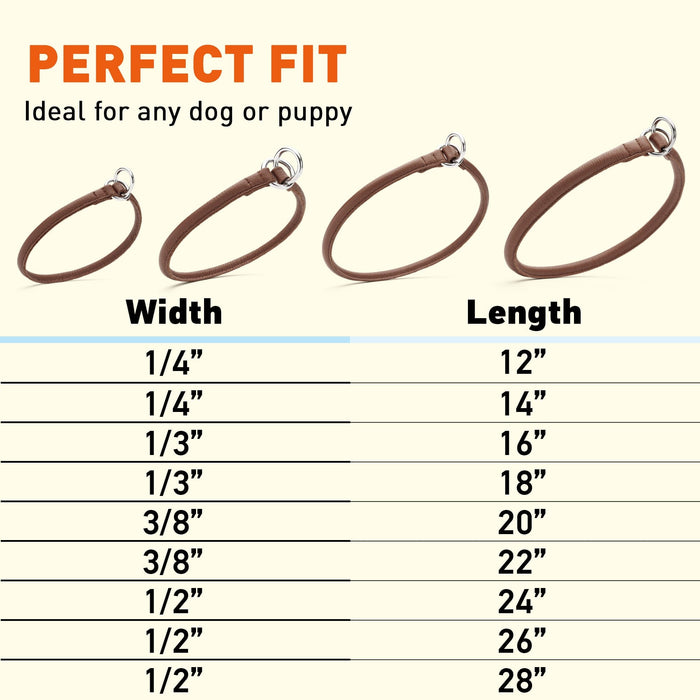 Soft Leather Round Slip Collar