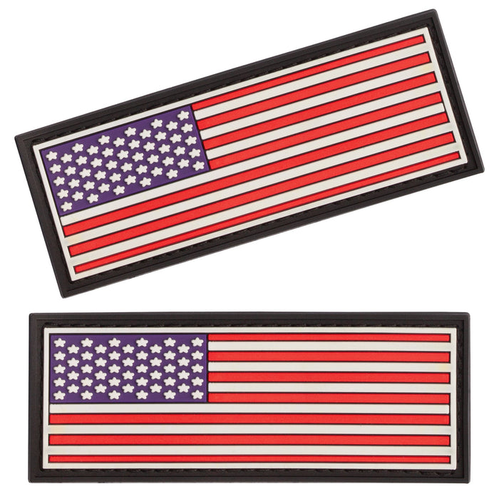 American Flag rubber patches for dog collar, harness or vest, 3D surface, set of 2