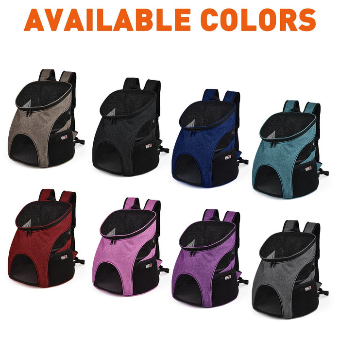 Back dog carriers with breathable mesh, small and medium sizes, 8 colors available