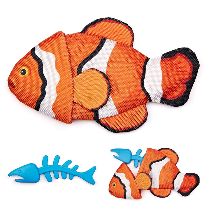 Tropical Crinkle + Bone Inside Fish Dog Toys