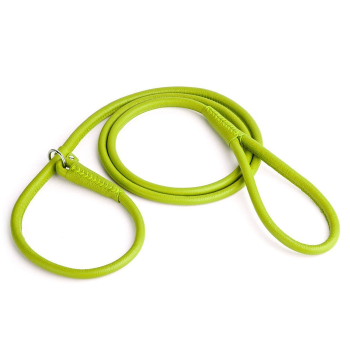 Lime green leather slip lead, 3 ft and 6 ft lengths