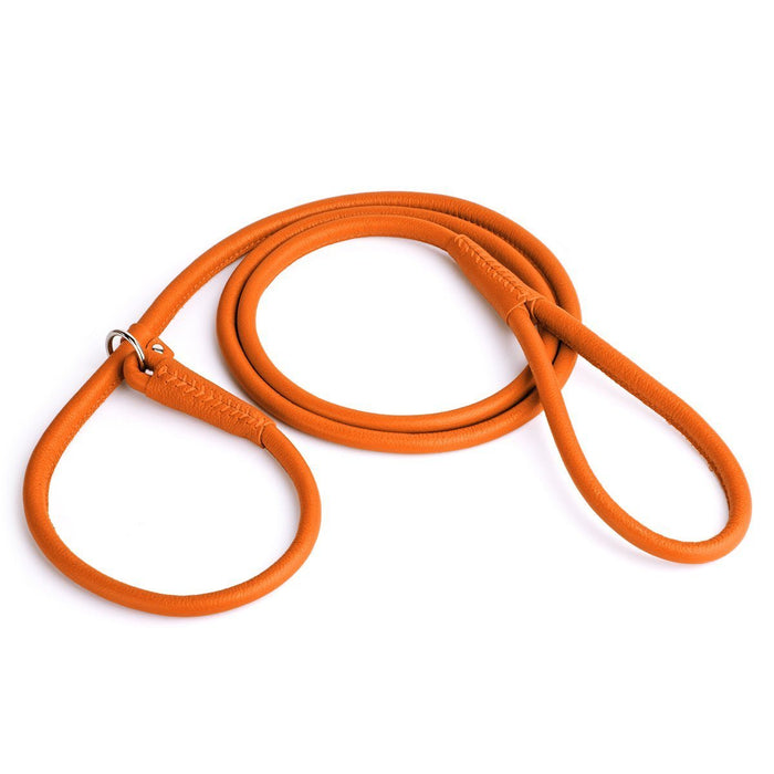 Orange leather slip lead, 3 ft and 6 ft lengths