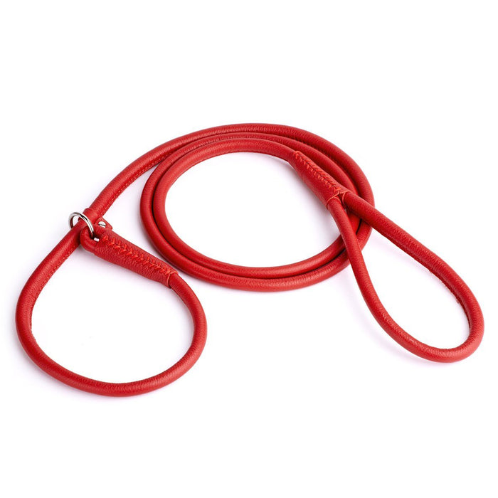 Red leather slip lead, 3 ft and 6 ft lengths
