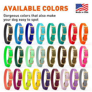Viper Biothane Waterproof Dog Collar - Brass Hardware - Size S (12" - 15")