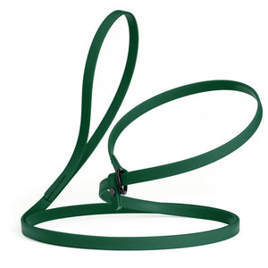 Hunter green slip lead for dogs, made from waterproof Biothane, 1/2 inches wide