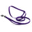 Purple nylon dog leash, multifunctional, with hands-free option and black snap hook