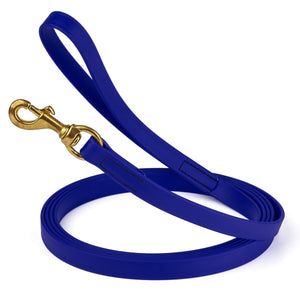 15ft waterproof dog leash with brass swivel clip, made from Biothane, width 3/4 inch, Blueberry