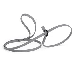 Battleship gray slip lead for dogs, made from waterproof Biothane, 3/8 inches wide