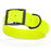 Safety Yellow dog collar with black buckle, made from waterproof biothane, 1.5 inches wide, 24 to 28 inches long, fits large dogs