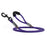 Navy blue nylon dog leash with black snap hook and padded neoprene handle, round rope design, 6 ft long