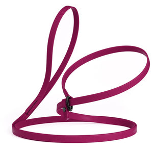 Magenta pink slip lead for dogs, made from waterproof Biothane, 1/2 inches wide