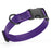 Violet Purple dog collar with black quick release buckle and metal D-ring, adjustable, 5/8 inches wide, made from waterproof Biothane
