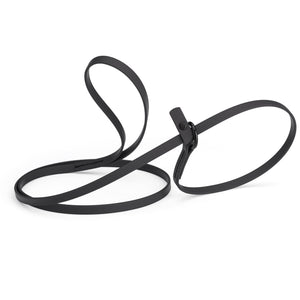 Black slip lead for dogs, made from waterproof Biothane, 3/8 inches wide