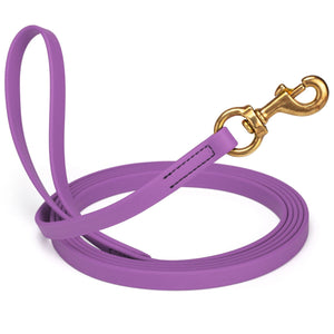 Amethyst Purple BioThane dog collar with brass swivel snap hook, width 5/8 inch, length 10 feet