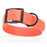 Coral dog collar with black buckle, made from waterproof biothane, 1.5 inches wide, 16 to 20 inches long, fits large dogs