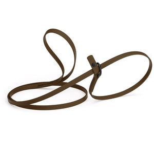 Dark chocolate brown slip lead for dogs, made from waterproof Biothane, 3/8 inches wide