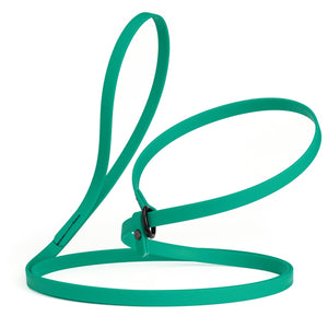 Teal slip lead for dogs, made from waterproof Biothane, 1/2 inches wide