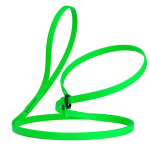 Tropical green slip lead for dogs, made from waterproof Biothane, 1/2 inches wide