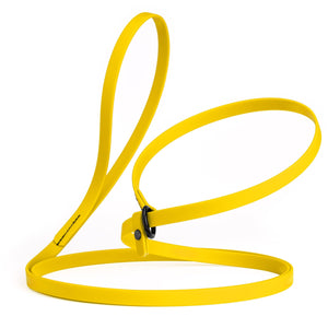 Lemon yellow slip lead for dogs, made from waterproof Biothane, 1/2 inches wide