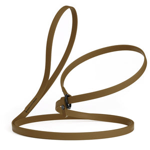 Coyote brown slip lead for dogs, made from waterproof Biothane, 1/2 inches wide