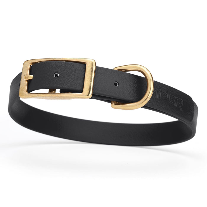 Viper Biothane Waterproof Dog Collar - Brass Hardware - Size M (15" - 18")