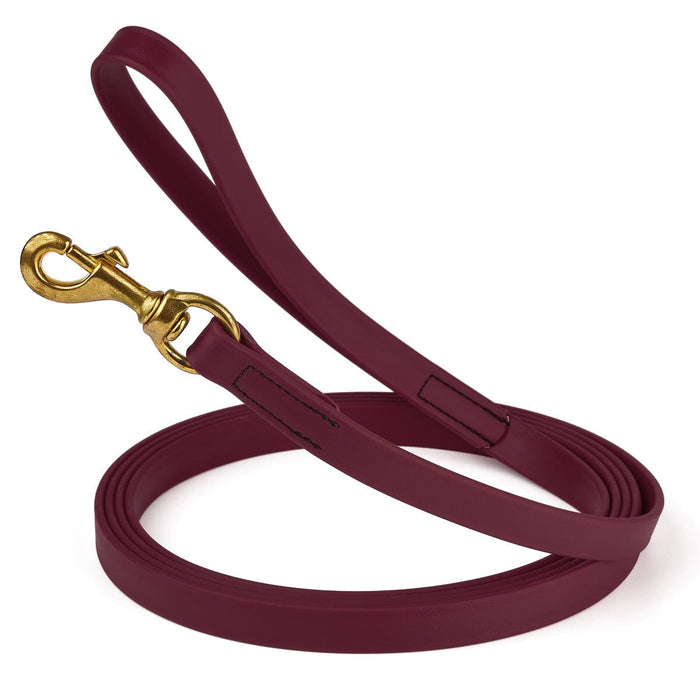 15ft waterproof dog leash with brass swivel clip, made from Biothane, width 3/4 inch, Merlot Burgundy