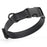 Black dog collar with black quick release buckle and metal D-ring, adjustable, 5/8 inches wide, made from waterproof Biothane