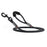 Black nylon dog leash with black snap hook and padded neoprene handle, round rope design, 6 ft long