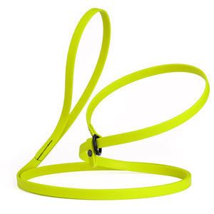 Safety yellow slip lead for dogs, made from waterproof Biothane, 1/2 inches wide