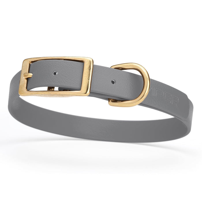 Viper Biothane Waterproof Dog Collar - Brass Hardware - Size M (15