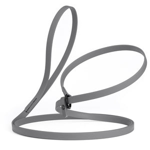 Battleship gray slip lead for dogs, made from waterproof Biothane, 1/2 inches wide