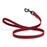 Red dog leash with black snap hook, made from non-slip rubberized nylon, 4 ft long
