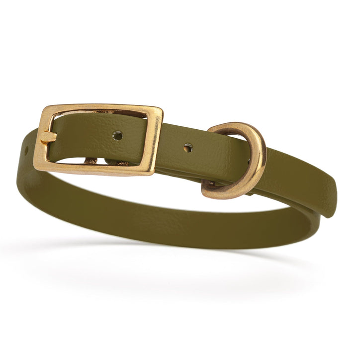 Viper Biothane Waterproof Dog Collar - Brass Hardware - Size XS (9" - 12")