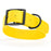Safety Yellow dog collar with black buckle, made from waterproof biothane, 1.5 inches wide, 20 to 24 inches long, fits large dogs