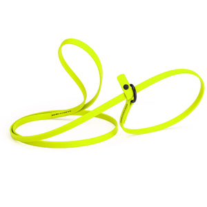 Safety yellow slip lead for dogs, made from waterproof Biothane, 3/8 inches wide