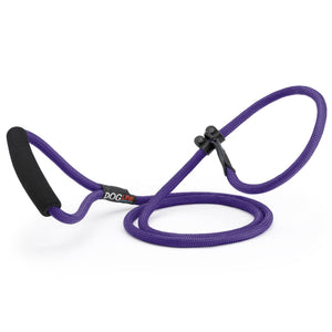 Navy blue nylon slip lead with padded neoprene handle, 1/3 inches wide, round rope design