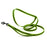 Lime green nylon dog leash, multifunctional, with hands-free option and black snap hook