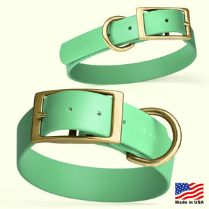 Viper Biothane Waterproof Dog Collar - Brass Hardware - Size M (15 to 18 inches)