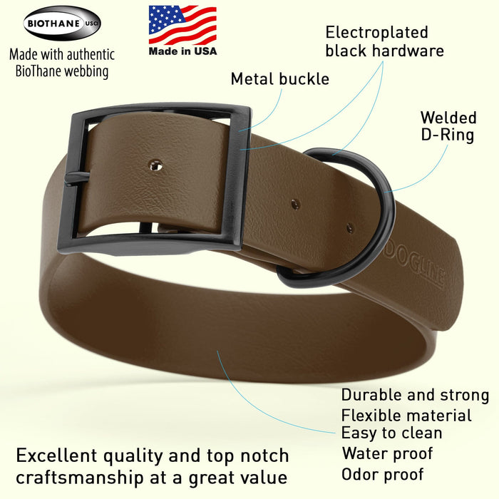 Biothane Waterproof Dog Collar - Wide - X-Large (20 to 24 inches)