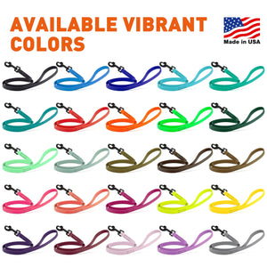 Waterproof leashes for dogs with black snap hook, made from durable Biothane, 6 ft, 26 colors available