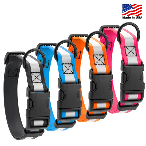 Dogline Biothane Reflective Dog Collar with Quick Release Buckle