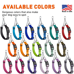 Biothane martingale collars for dogs with plastic quick release buckle, adjustable and waterproof, 17 colors available