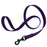 Purple dog leash made from non-slip rubberized nylon, black snap hook, 6 ft long
