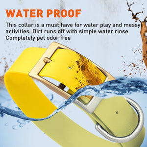 Viper Biothane Waterproof Dog Collar - Brass Hardware - 1.5in Wide - Size XL (20" - 24")