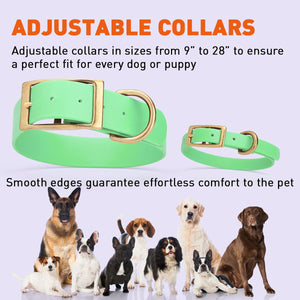 Viper Biothane Waterproof Dog Collar - Brass Hardware - 1.5in Wide - Size XL (20" - 24")