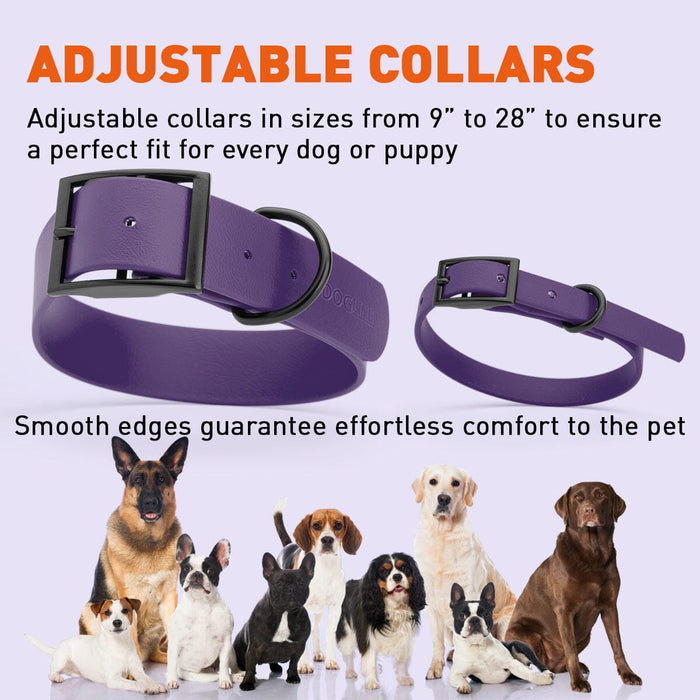 Dogline Biothane Waterproof Dog Collar with Black Hardware -  1.5" Wide, Size XL (20 to 24 inches)