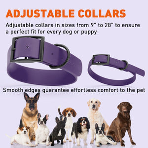 Dogline Biothane Waterproof Dog Collar with Black Hardware -  1.5" Wide, Size XXL (24 to 28 inches)